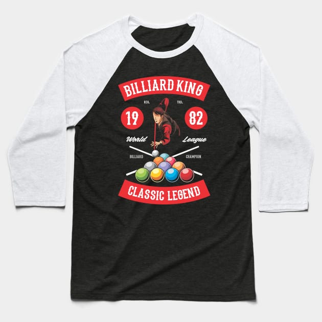 Billiard King Baseball T-Shirt by Hudkins